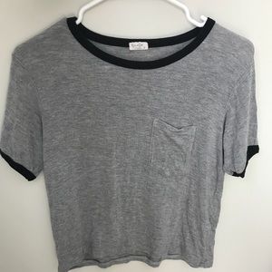 Brandy melville gray ringer tee